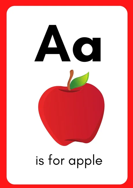 Alphabet Flashcard - Aa is for Apple