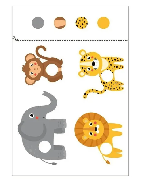 Cut and Match Animal Shapes