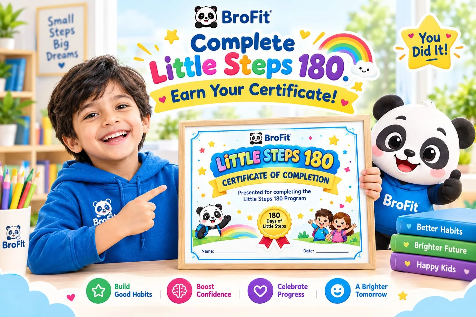 BroFit LittleSteps 180 certificate of completion preview