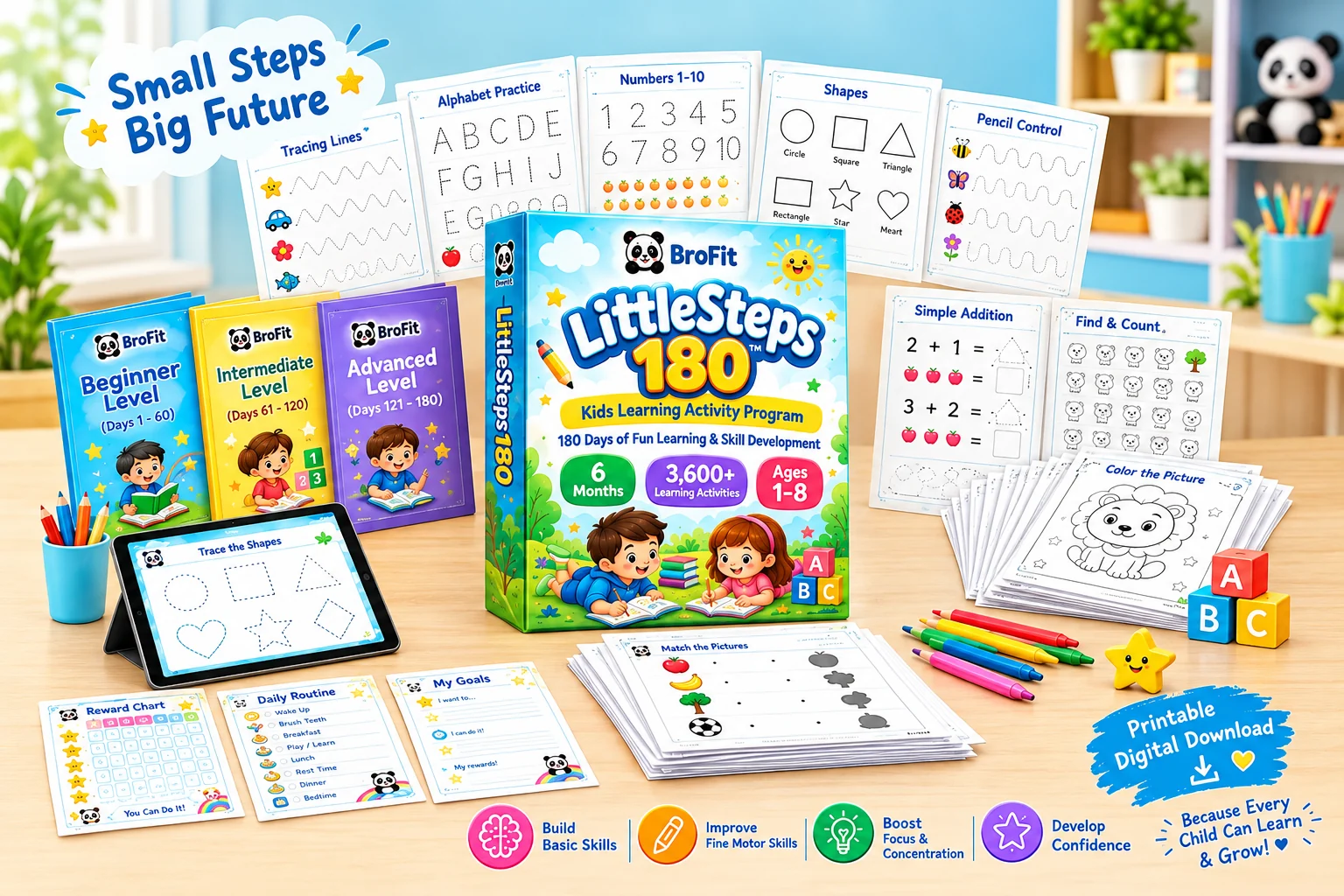 BroFit LittleSteps 180 cover and printable learning activities
